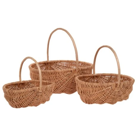SET 3 NATURAL WICKER BASKET 37Χ32Χ14 33 30Χ24Χ11 26 25Χ17Χ9 20CM