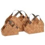 SET 3 WICKER BASKETS WITH GREY HANDLES  45Χ37Χ31 36Χ25Χ24 28Χ19Χ19CM