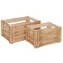 SET 2 NATURAL WOODEN CRATE 18X12X9 15X10X8CM