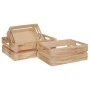SET 3 NATURAL WOODEN CRATE 38X18X13 33X23X12 27X18X10CM