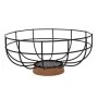 BLACK METAL BASKET WITH FELT BASE D30X13CM