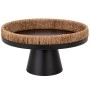 BLACK METAL TRAY WITH JUTE RIM D30X16CM