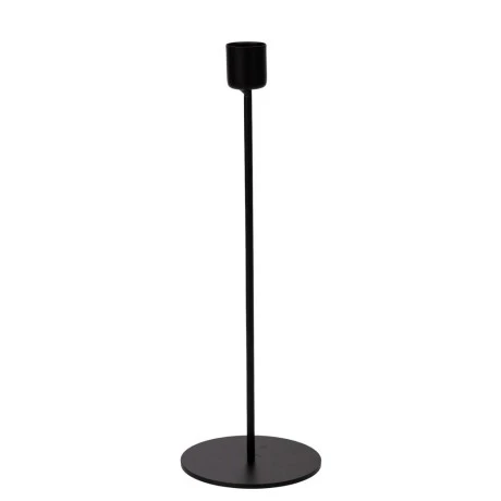 BLACK METAL CANDLEHOLDER 30CM