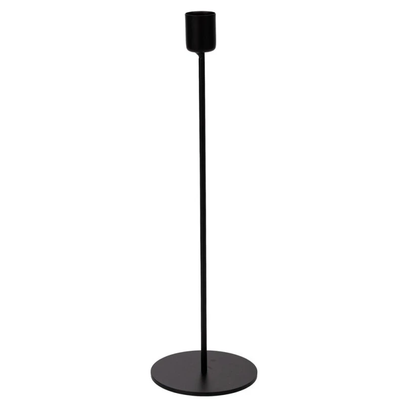BLACK METAL CANDLEHOLDER 35CM
