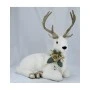 WHITE DEER WITH GOLD ANTLERS AND GOLD PICΚ NECK SITTING 42,5X23X44CM