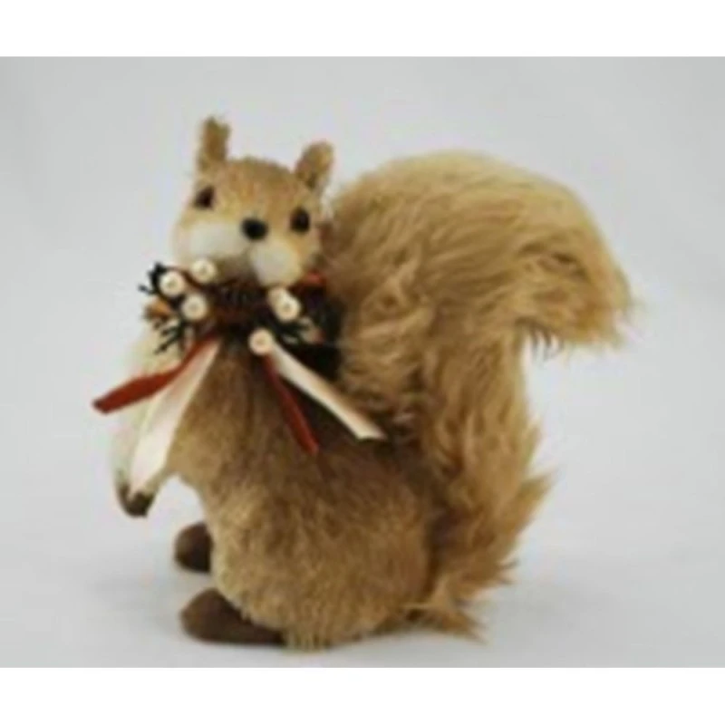XMAS FABRIC SISAL SQUIRREL IN BROWN COLOR 16,5X9X16CM