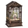 XMAS BROWN PLASTIC HOUSE WITH LED ROTATED GLITTER 10X7.5X16CM.BATTERY(3XAAA)+USB
