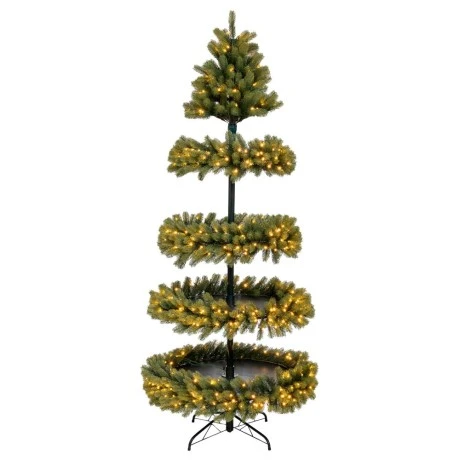 CHRISTMAS TREE   PRE LIT 4 LAYER    210CM  WITH 510 WARM WHITE STEADY LED LIGHTS