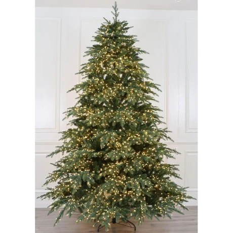 CHRISTMAS TREE PRE-LIT ASPEN 210CM WITH 3950 LED WARM WHITE LIGHTS 8 FUNCTIONS (PE+PVC)
