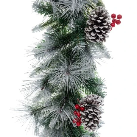 XMAS SNOWY GARLAND 270CM WITH PINECONES AND BERRYS