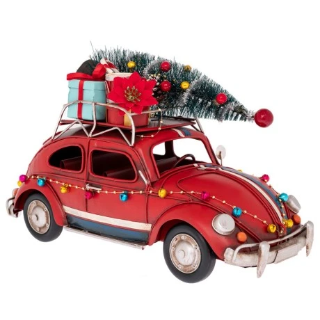 XMAS METAL RETRO CAR 37X15X22CM