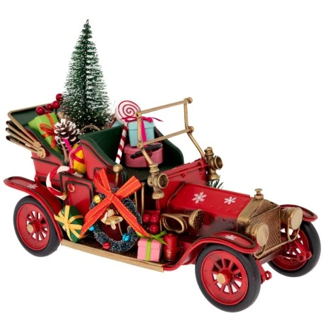 XMAS METAL RETRO CAR 30X12X21CM