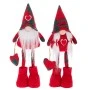 XMAS SET 2 RED FABRIC FOLDABLE GNOME WITH HEART 30CM