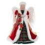 XMAS RED  GREEN CHECKERED ANGEL 40CM