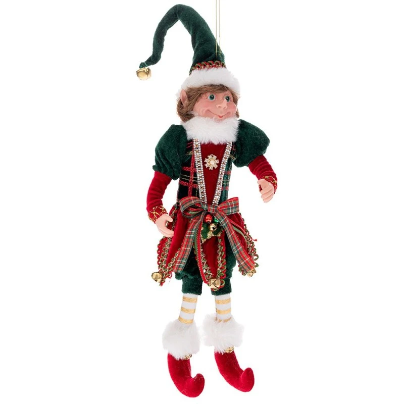 XMAS GREEN RED COLOR CHECKERED ELF 30CM