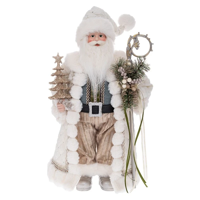 XMAS SANTA CLAUS IN MINT GREEN COLOR HOLDING A TREE