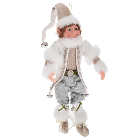 XMAS FABRIC ELF IN GREEN MINT COLOR 30CM