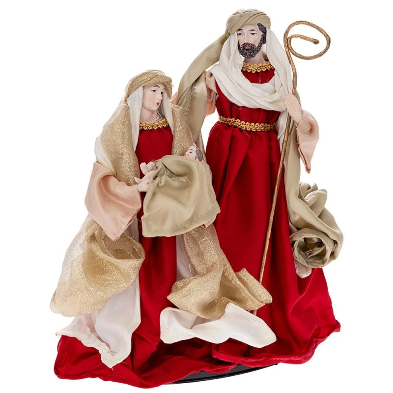 XMAS HOLY FAMILY FIGURINES 30CM IN RED COLOR