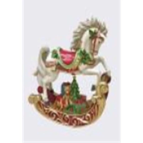XMAS MULTICOLOR RESIN ROCKING HORSE 34X13X37CM