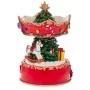 XMAS RESIN WINDING CAROUSEL IN RED COLOR WITH HORSE, MUSIC AND MOVEMENT D12X16,5CM