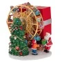 XMAS RED FUNNEL PARK SPINNING WHEEL WITH SANTA CLAUS AND MUSIC 11X11X14,5CM