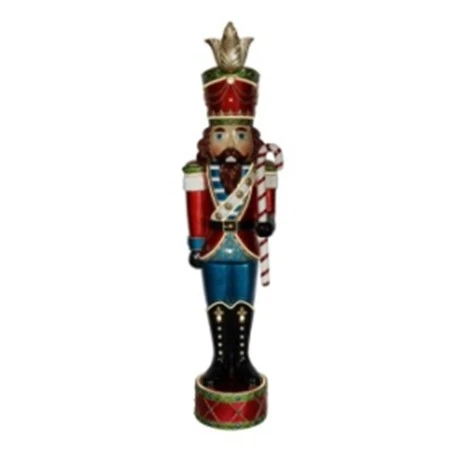 XMAS RED BLUE COLOR RESIN NUTCRACKER WITH LED LIGHT 56X42X192CM