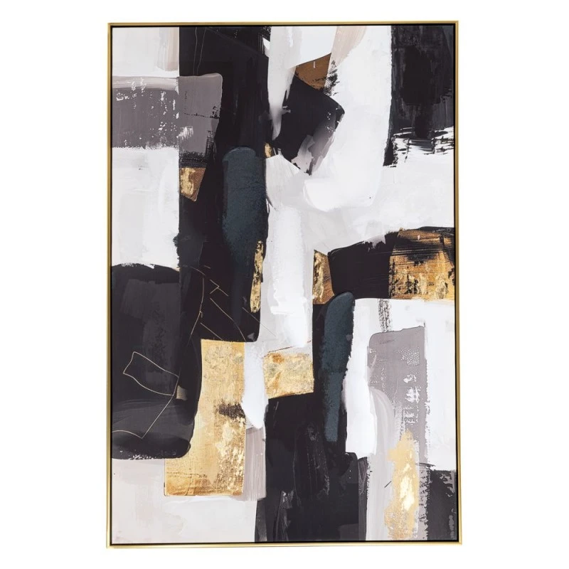 ABSTRACT OIL PAINTING 80Χ120 CM WITH GOLD FRAME ON PRINTED CANVAS