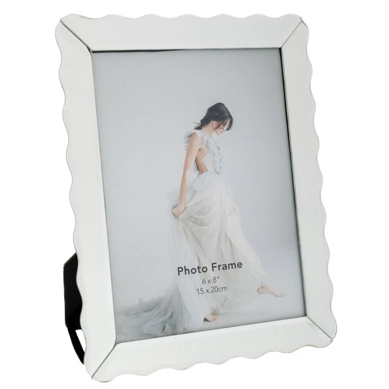 SILVER GLASS PHOTO FRAME 15X20 CM