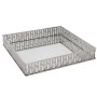 SILVER METAL TRAY 25X25 CM WITH MIRROR SURFACE