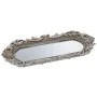 DECO SILVER RESIN TRAY WITH MIRROR 33,5Χ14X2,5CM