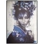 BLUE JAPANESE GIRL PAINTING 103X143CM WITH BLACK FRAME ON PRINTED CANVAS
