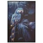 BLUE PARROT GOLD FOIL PAINTING 83X123CM WITH BLACK FRAME ON PRINTED CANVAS