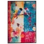 COLORFUL BIRDS PAINTING 83X123CM WITH BLACK FRAME ON PRINTED VELVET CANVAS
