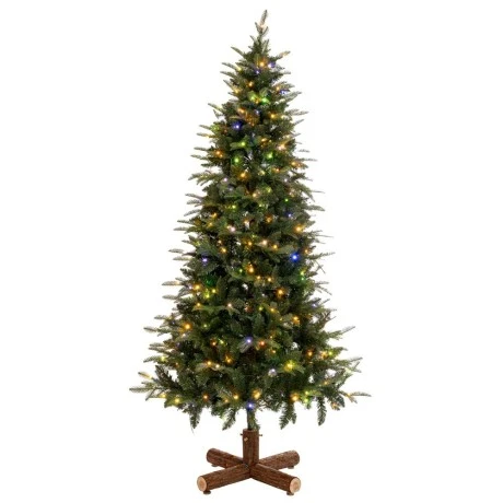 CHRISTMAS TREE PRE-LIT NOBLE FIR 210CM WITH 400 WARM WHITE LED AND MULTICLOLOR
