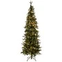 CHRISTMAS TREE PRE-LIT SLIM ALPINE 210CM WITH 300 LED WARM WHITE