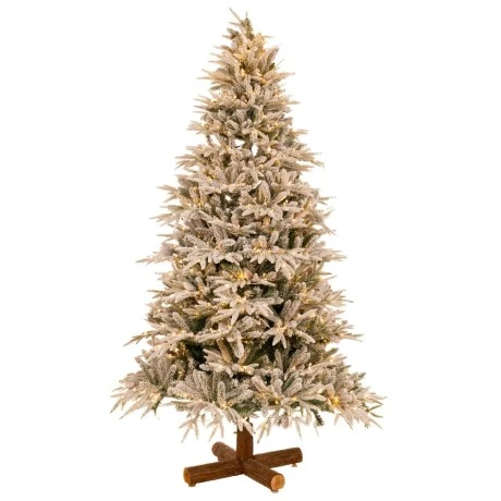 CHRISTMAS TREE   PRE LIT SNOWY JERSEY PINE   180CM WITH 600 WARM WHITE LED AND MULTICLOLOR