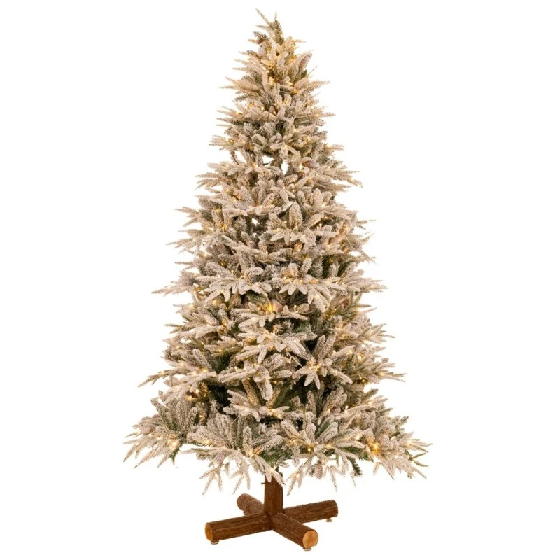 CHRISTMAS TREE   PRE LIT SNOWY JERSEY PINE   210CM WITH 800 WARM WHITE LED AND MULTICLOLOR