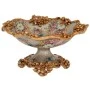 DECO FLORAL POLYRESIN PLATE IN STAND AND GOLD DETAILS 30X30X18CM