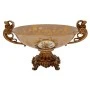 DECO POLYRESIN PLATE WITH FLOWERS AND GOLD HANDLES  39Χ31Χ21CM