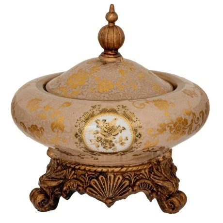 DECO POLYRESIN BOWL WITH LID 18X19CM