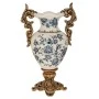 DECO POLYRESIN FLORAL VASE WITH GOLD HANDLES 27X42CM