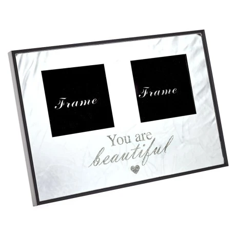 GLASS DOUBLE PHOTO FRAME 29x20CM YOU ARE BEAUTIFUL