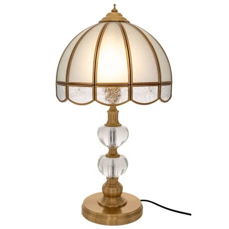 GOLD METAL TABLE LAMP 28Χ56CM WITH SILVER GLASS SHADE