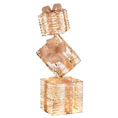ILLUMINATED GOLD COLUMN OF GIFTS 50x50x150CM WITH 2080 WARM WHITE LED  IP44