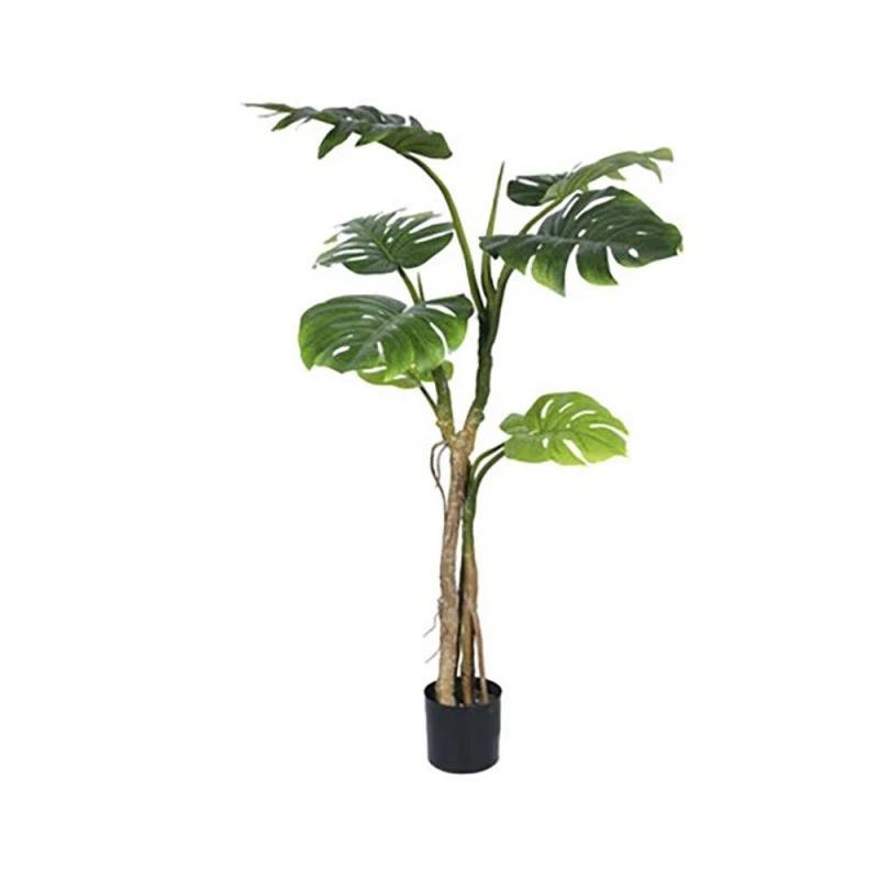ARTIFICIAL MONSTERA PLANT WITH 8 LEAVES 130CM IN PLASTIC POT 15X13CM