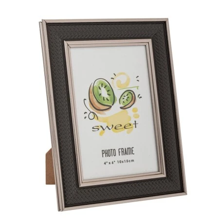 GREY WITH GOLD RIM PHOTO FRAME 10X15CM