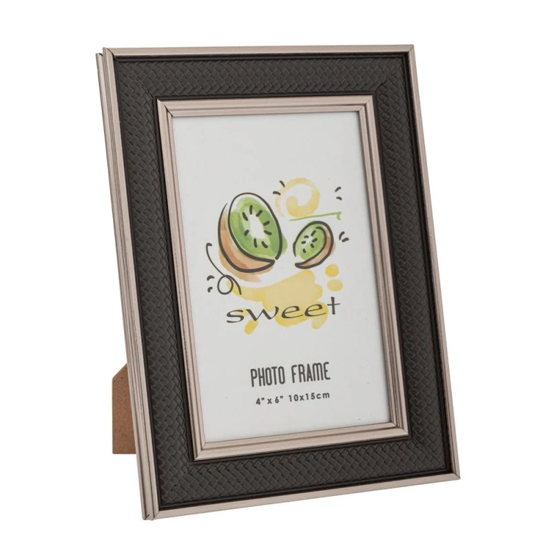 GREY WITH GOLD RIM PHOTO FRAME 10X15CM