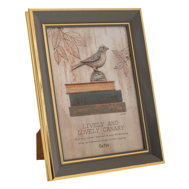 GREY WITH GOLD RIM PHOTO FRAME 13X18CM