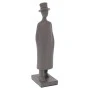 GREY POLYRESIN MAN FIGURE WITH HAT 11X34CM