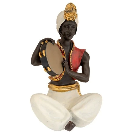 INDIAN MUSICIAN STATUE 16X15X26CM